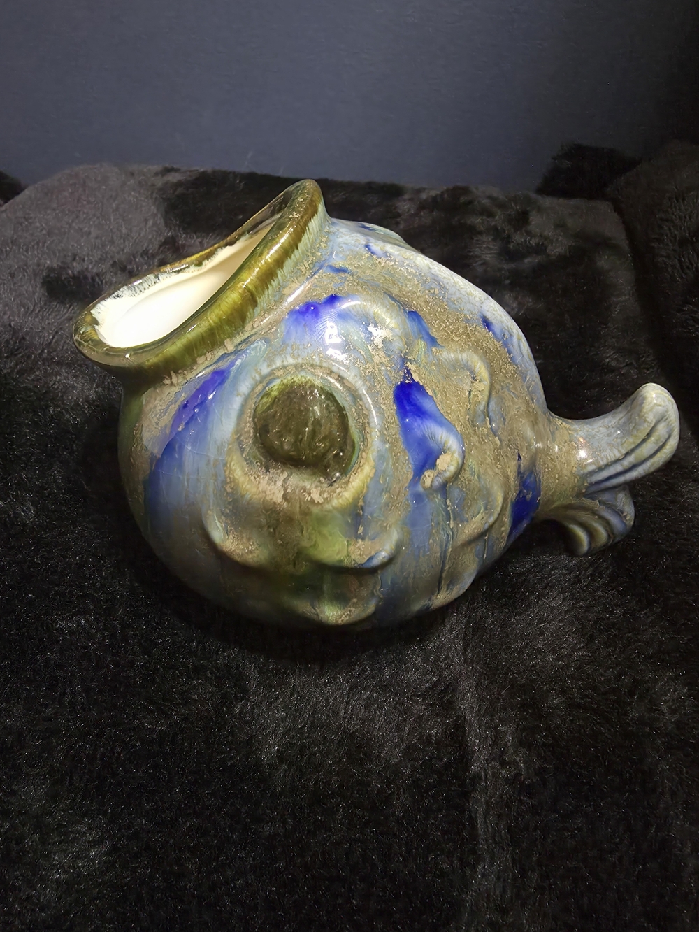 Handcrafted Ceramic Fish Planter - Open Mouth Trinkets Home Decor Kitchen Bath